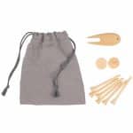Custom Bamboo Golf Tee Set with Recycled Pouch - 1