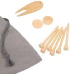 Custom Bamboo Golf Tee Set with Recycled Pouch - 6