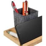 Custom Recycled Felt & Bamboo Pen Holder - 3