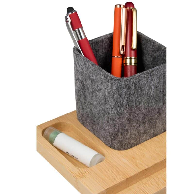 Custom Recycled Felt & Bamboo Pen Holder - 5