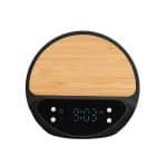 Custom 10w Bamboo Wireless Charger With Digital Clock - 1