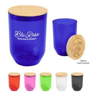 Custom 12 Oz. Montrose Rpet Wine Tumbler With Bamboo Lid