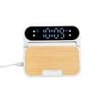 Custom 15w Bamboo Folding Charger With Digital Clock - 3