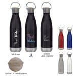 Custom 16 Oz. Swiggy Stainless Steel Bottle With Bamboo Lid