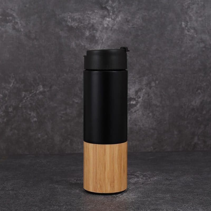 Custom 17 oz (550 ml) Double Wall Vacuum Bamboo Coffee/Travel Mug (DIAMOND) - 1