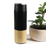 Custom 17 oz (550 ml) Double Wall Vacuum Bamboo Coffee/Travel Mug (DIAMOND) - 3