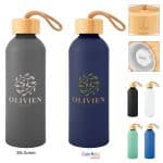 Custom 25 Oz. Blaire Recycled Aluminum Bottle With Bamboo Lid