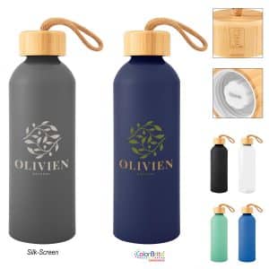 Custom 25 Oz. Blaire Recycled Aluminum Bottle With Bamboo Lid