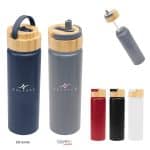 Custom 27 Oz. Ellis Recycled Aluminum Bottle With Bamboo Lid