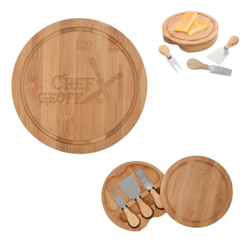 Custom 3-piece Bamboo Cheese Server Kit