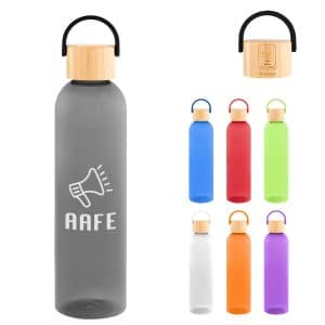 Custom 32 Oz. Jeffrey Rpet Bottle With Bamboo Lid And Easy Carry Handle
