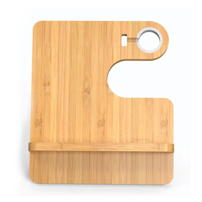 Custom 3in1 Bamboo Wireless Desk Stand (15W) (PEARSOLL) - 2
