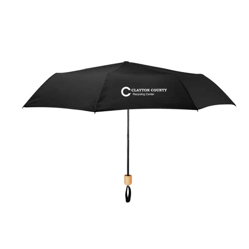 Custom 41" Arc Umbrella With 100% Rpet Canopy & Bamboo Handle - 3