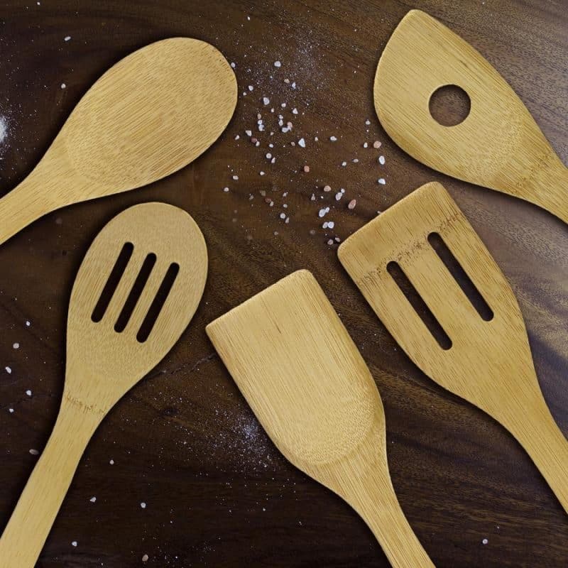 Custom 5 Piece Bamboo Utensil Set - 1