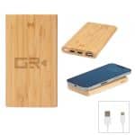 Custom 5000 Mah Bamboo Power Bank & 10w Wireless Charger - 2