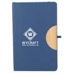 Custom 5.5'' x 8.5'' Kaya Recycled PU and Bamboo Journal