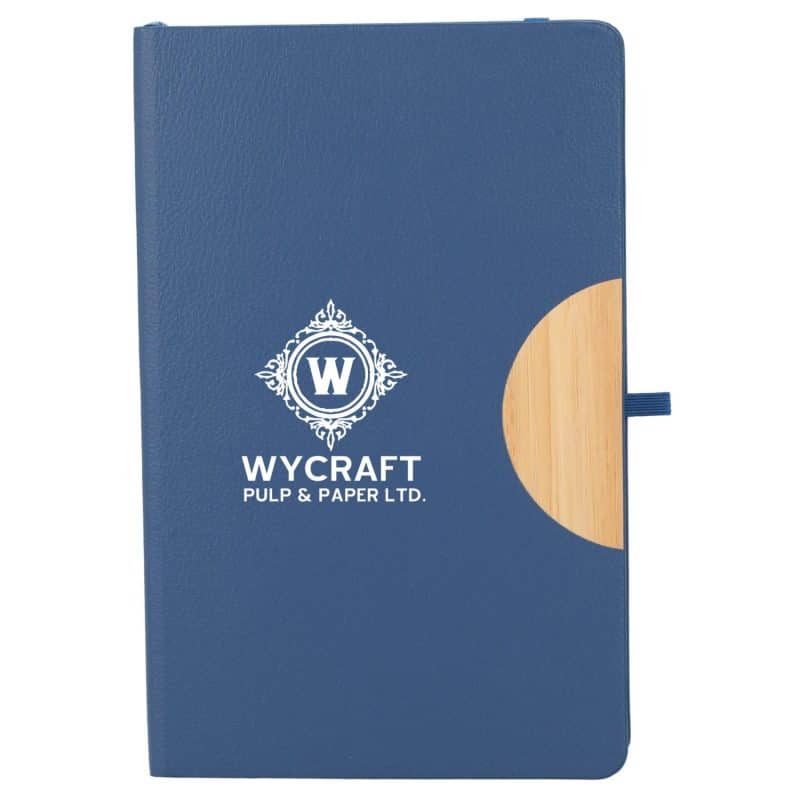 Custom 5.5'' x 8.5'' Kaya Recycled PU and Bamboo Journal