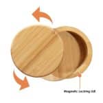 Custom 6 oz. Round Bamboo Salt Box with Lid - 3
