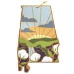Custom Alabama State Shaped Cutting & Serving Board w/Artwork by Summer Stokes - 6