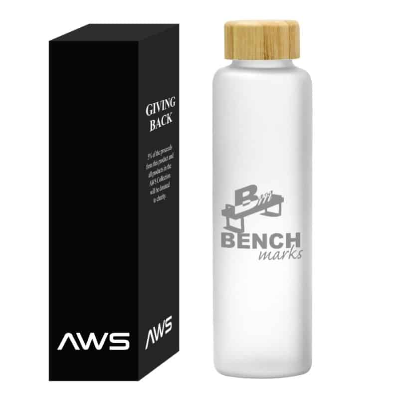 Custom Aws 20 Oz. Belle Glass Bottle With Bamboo Lid - 2