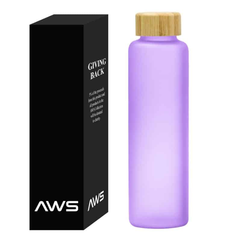 Custom Aws 20 Oz. Belle Glass Bottle With Bamboo Lid - 3