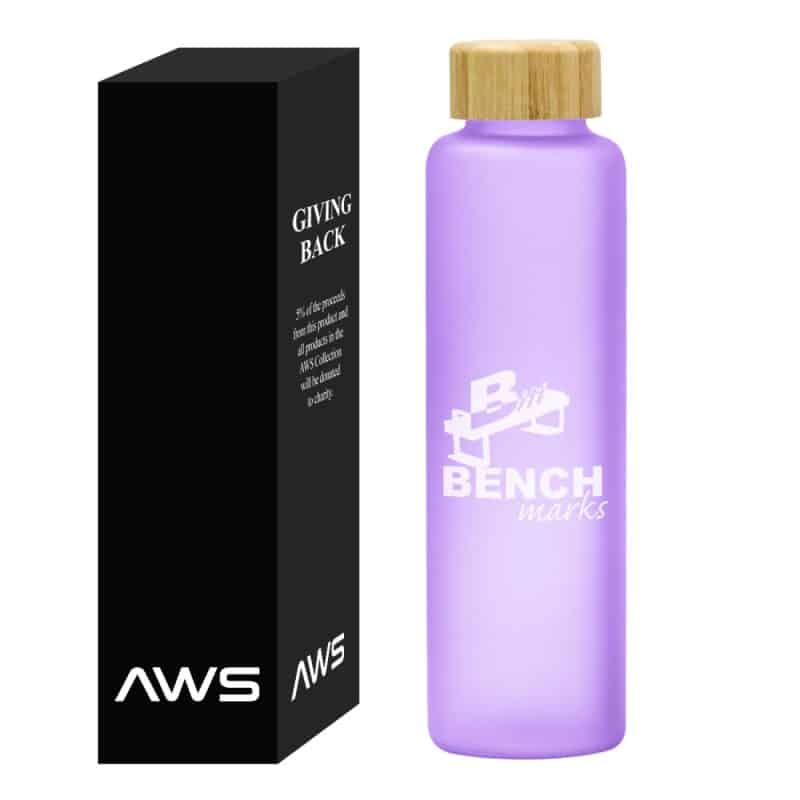 Custom Aws 20 Oz. Belle Glass Bottle With Bamboo Lid - 4