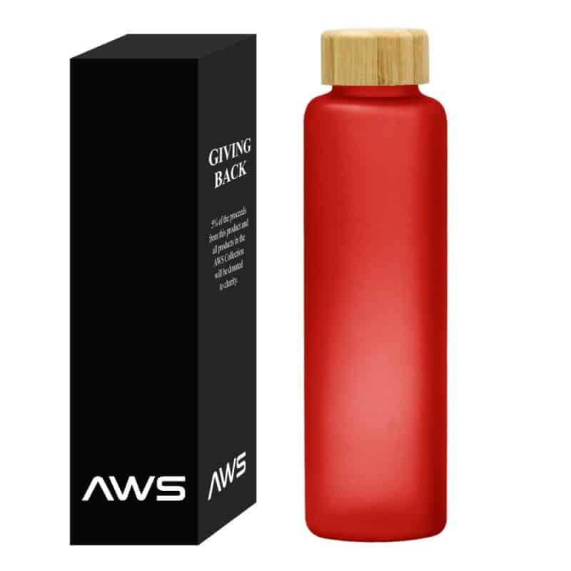 Custom Aws 20 Oz. Belle Glass Bottle With Bamboo Lid - 5