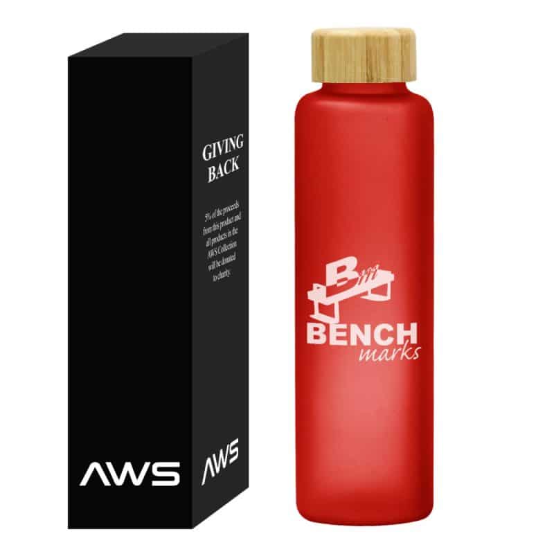 Custom Aws 20 Oz. Belle Glass Bottle With Bamboo Lid - 6