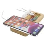 Custom Bamboo 10W Wireless Charging Pad with Cable Organizer - 1