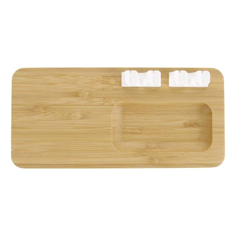 Custom Bamboo 10W Wireless Charging Pad with Cable Organizer - 5