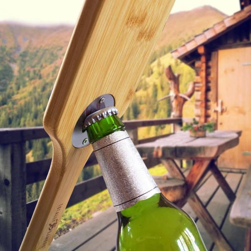 Custom Bamboo BBQ Grill Scraper with Bottle Opener - 3
