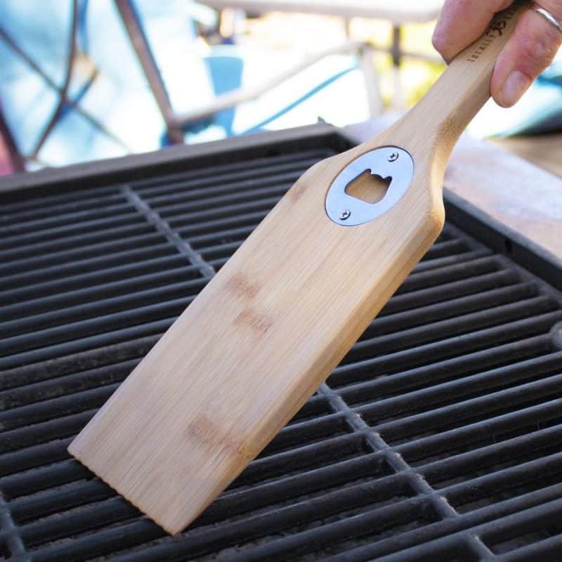 Custom Bamboo BBQ Grill Scraper with Bottle Opener - 4