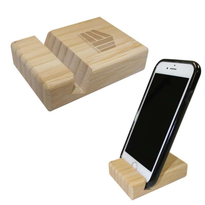 Custom Bamboo Block Phone Stand