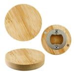 Custom Bamboo Bottle Opener Magnet - 1