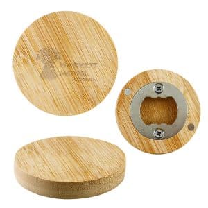 Custom Bamboo Bottle Opener Magnet
