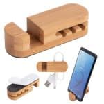 Custom Bamboo Desktop Cable Organizer - 1