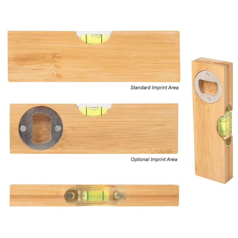 Custom Bamboo Level With Bottle Opener - 2