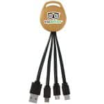 Custom Bamboo Pattern Vivid 3-in-1 Charging Cable - 3