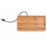 Custom Bamboo Qi-Wireless Desk Organizer Tray (10W) (BLACKFOOT) - 3