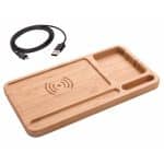Custom Bamboo Qi-Wireless Desk Organizer Tray (10W) (BLACKFOOT) - 4