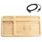 Custom Bamboo Qi-Wireless Desk Organizer Tray (10W) (BLACKFOOT) - 5