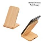Custom Bamboo Qi-Wireless Phone Stand 10W Fast-Charge (BEND) - 3