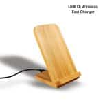 Custom Bamboo Qi-Wireless Phone Stand 10W Fast-Charge (BEND) - 4