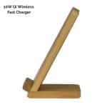Custom Bamboo Qi-Wireless Phone Stand 10W Fast-Charge (BEND) - 7