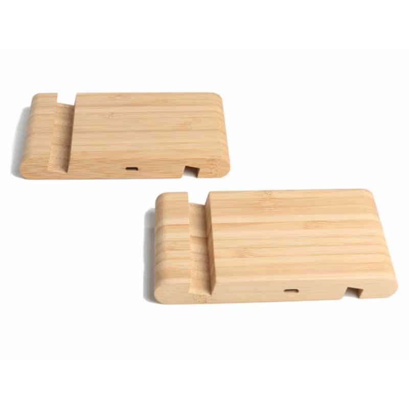 Custom Bamboo Qi-Wireless Pocket Phone Stand (10W) (BIGWOOD) - 3