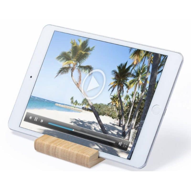 Custom Bamboo Qi-Wireless Pocket Phone Stand (10W) (BIGWOOD) - 5