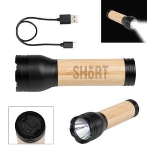 Custom Bamboo Rechargeable Led Flashlight