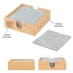 Custom Bamboo & Recycled Felt Coaster Set
