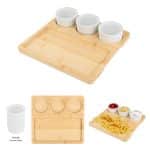 Custom Bamboo Serving Tray With Ceramic Bowls - 1
