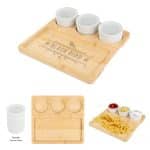 Custom Bamboo Serving Tray With Ceramic Bowls